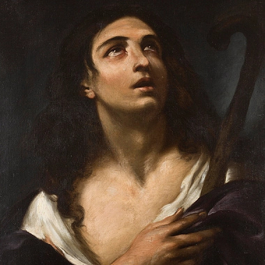 Aufblickender Heiliger (Der verlorene Sohn), Giovan Battista Beinaschi zugeschrieben, 2. Hälfte 17. Jahrhunderts (Ausschnitt)&nbsp;&copy;&nbsp;Städtisches Museum Göttingen / F.S.Kimmel
