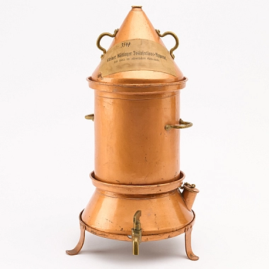 Desinfektionsapparat, 19. Jahrhundert, Kupfer, Aluminium, Messing (Ausschnitt) Desinfektionsapparat, 19. Jahrhundert, Kupfer, Aluminium, Messing (Ausschnitt) © Städtisches Museum Göttingen / F.S.Kimmel